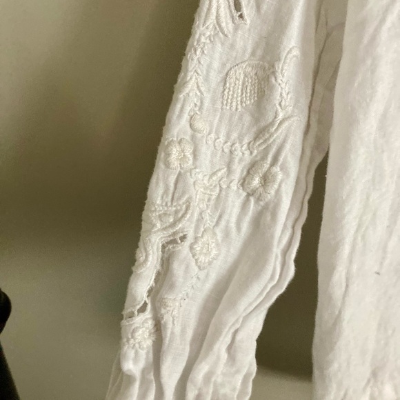 FRYE Poet linen tunic top with embroidered sleeves - Picture 4 of 7